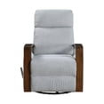 thumbnail image 4 of OakvillePark Vexa Boucle Swivel Glider Reclining Chair with Wooden Arms, Gray, 4 of 14