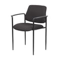 thumbnail image 4 of Boss Office Chaise d'Appoint Empilable en Tissu à Dossier Carré à Motif Losange, Noire, 4 of 8