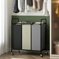 thumbnail image 3 of Laundry Basket Hamper, 2 Bag/3 Bag Heavy Duty Laundry Sorter Cart with Lockable Wheels and Removable Bags, Separated Laundry Room Organizer Rolling Cart for Clothes Storage, 3 of 6