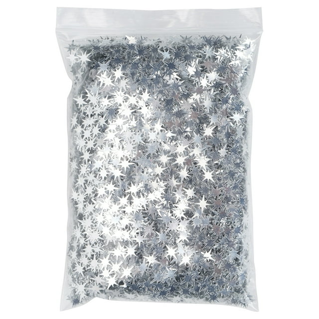 1 Pack Star Sequins 8‑Pointed Glitter Decorative Crumbs PVC Material DIY Adornment FittingSilver