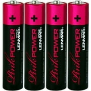 Pink AAA Alkaline Batteries, 4 Pack