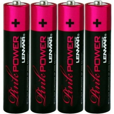 Pink AAA Alkaline Batteries, 4 Pack