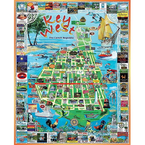 White Mountain Puzzles Key West, FL Puzzle, 1000 Pieces - Walmart.com ...