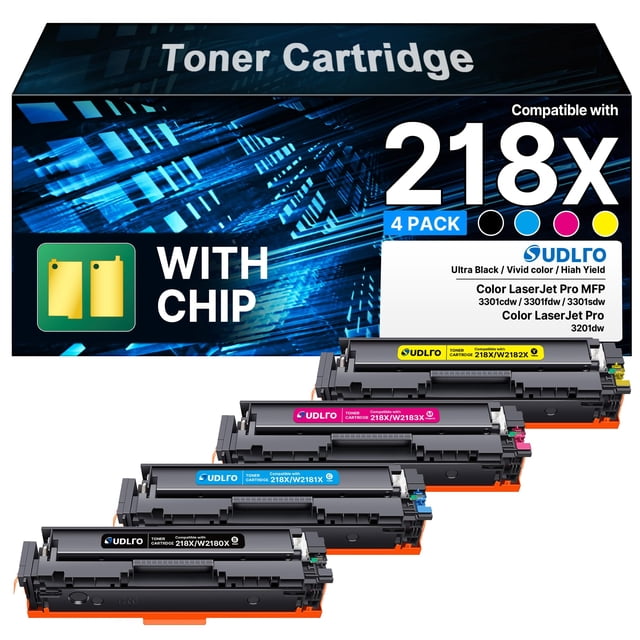 Cartuchos de Tóner SUDLTO 218X de Alto Rendimiento Paquete de 4 para HP 3301