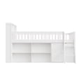 thumbnail image 4 of Euroco Wood Queen Size Loft Bed with Storage Shelves and LED Light, White, 4 of 8