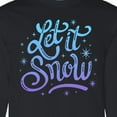 thumbnail image 4 of Inktastic Winter Let It Snow Lettering in Blue with Snowflakes Long Sleeve T-Shirt, 4 of 5