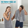 thumbnail image 3 of Utopia Towels 8 Piece Towel Set – Super Absorbent & Quicker-to-Dry, Thick 100% Ring Spun Cotton Towels for Bathroom, Spa & Hotel – 2 Bath, 2 Hand, 4 Washcloths, Cool Grey, 3 of 9