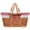 Red, variant on Delicioc Multi-function Woven Basket Lightweight Woven Basket Fruit Storage Basket Picnic Handheld Basket