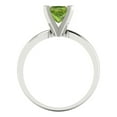 thumbnail image 4 of 1ct princess cut green natural peridot 18k white gold Bridal Wedding Engagement Promise Anniversary Ring for Women size 7.25, 4 of 7