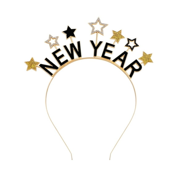 Happy New Year Headbands for Women, New Year’s Eve Hat Star Hairbands New Year Party Supplies Holiday Gifts 1 Pcs