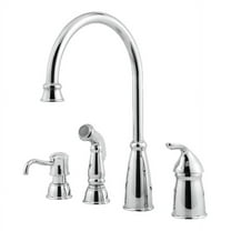 Open Box Avalon 1-Handle Kitchen Faucet with Side Spray & Soap Dispenser in Polished Chrome
