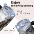 thumbnail image 4 of 20oz Geometric Textured Double Wall Tumbler, Stainless Steel Insulated Travel Coffee Mug with Handle Leak Proof Lid, 4 of 5