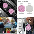 thumbnail image 5 of Jeiento Pink Love Heart Car Seat Cover Full Set with Steering Wheel Cover Seat Belt Pads Auto Armrest Covers Cup Holders Keychain Fit for Most Vehicles Interior Auto Accessory Sets, 5 of 8