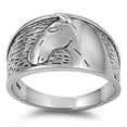 thumbnail image 1 of Oxidized Horse Farm Animal Head Ring .925 Sterling Silver Band Jewelry Female Male Unisex Size 12, 1 of 4