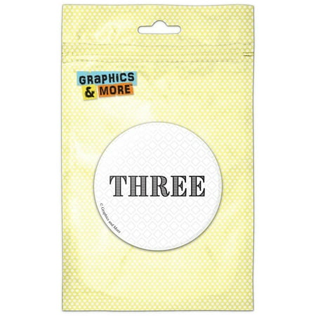 

Three Birthday Diamond Pattern Black and White Refrigerator Button Magnet