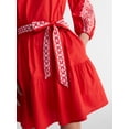 thumbnail image 4 of Time and Tru Women's Embroidered Cotton Mini Dress with Long Sleeves, Sizes XS-XXXL, 4 of 5