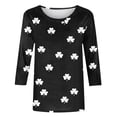 thumbnail image 5 of Women's Tops, Tees & Blouses Petite,Saint Patricks Day for Women Shamrock 3/4 Sleeve Shirt Funny Irish Graphic Tee Spring Party Tops, 5 of 5