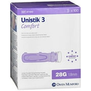 OWEN MUMFORD Unistik 3 Comfort, Safety Lancets - 100 single-use safety lancets