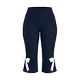 thumbnail image 4 of Noric Women's Plus Size High Waist Capri Leggings with Pockets Bow Tie High Rise Stretchy Casual Workout Cropped Yoga Pants, 4 of 8
