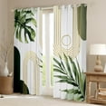 thumbnail image 2 of Homewish Vintage Geometric Striped Black Out Curtains,Modern Minimalist Art Curtains Pack of 2 (42x63 Each),Green White Gold Bedroom Curtains For Men Women,Microfiber Bedroom Decor, 2 of 6
