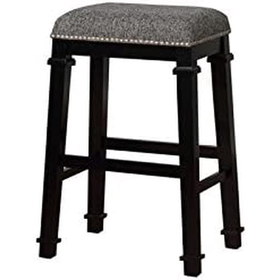 Riverbay Furniture 31" Backless Bar Stool in Black and White