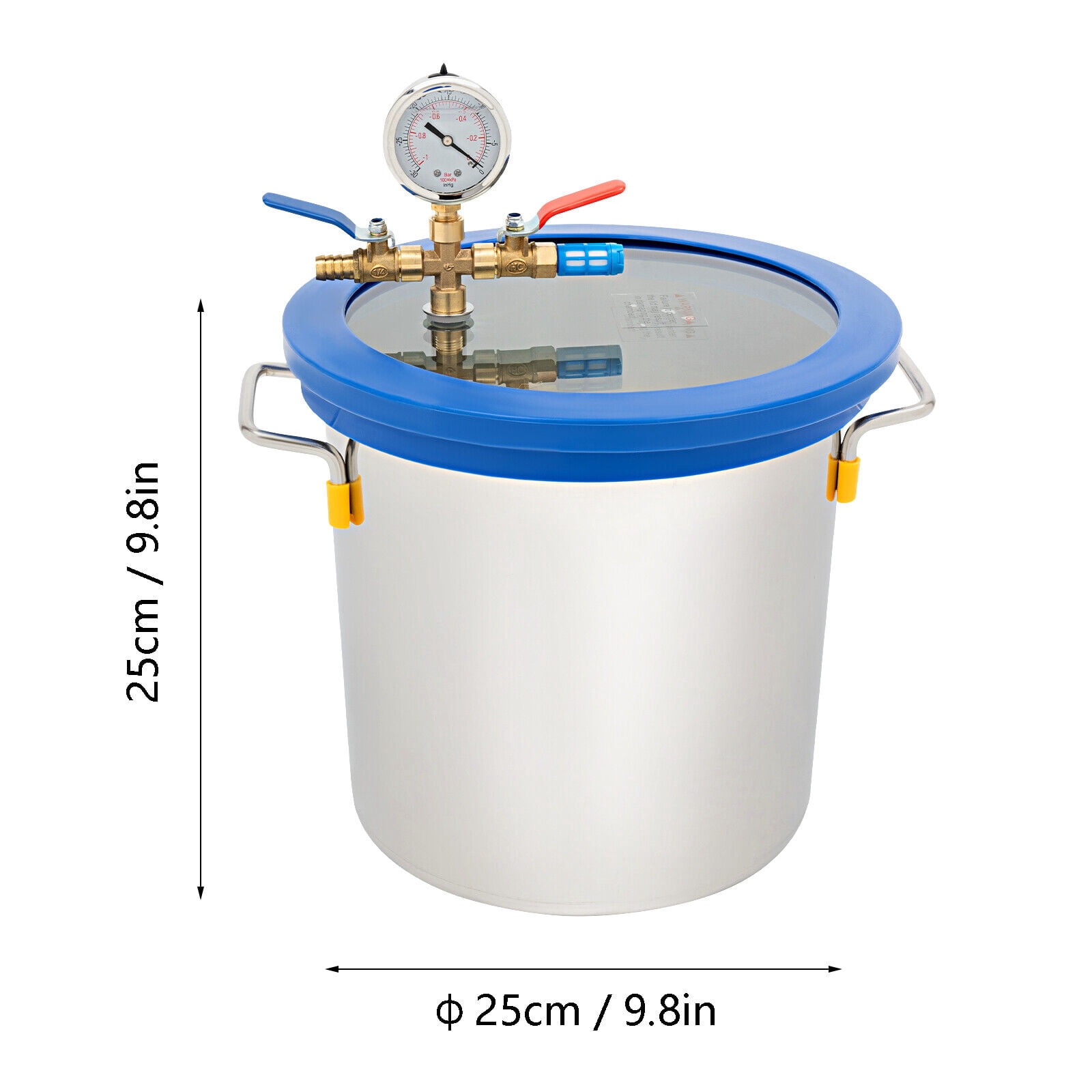 3 Gallon Vacuum Degassing Chamber with Lid, Vacuum Chamber Kit for Stabilizing Wood Epoxies Blue