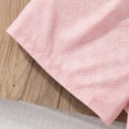 thumbnail image 5 of Huowey Girls Summer Outfit Solid Color Smocked Ruffles Sleeveless Square Collar Tan Top Elastic Waist Cute Bow Shorts Two Piece Cozy Breathable Spring Travel Clothes Tracksuit,Pink,11-12 Years, 5 of 8