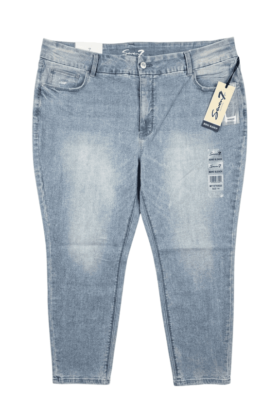 MY1975DE25 Women's Plus Tummyless Skinny Jean Size 14, Boho Bleach