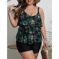 thumbnail image 2 of a.Jesdani Women Plus Size Tankini Swimsuits Tummy Control Two Piece Bathing Suit Ruffled Flounce Swimwear with Shorts 0X-5X, 2 of 6