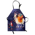 thumbnail image 1 of Scandinavian Apron, Christmas with Present Carrying Goat Traditional Character, Unisex Kitchen Bib with Adjustable Neck for Cooking Gardening, Adult Size, Multicolor, by Ambesonne, 1 of 4