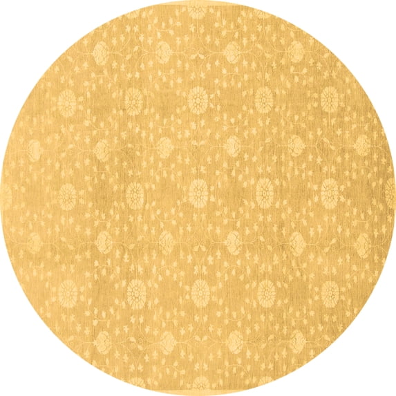Ahgly Company Indoor Round Oriental Brown Traditional Area Rugs, 5' Round