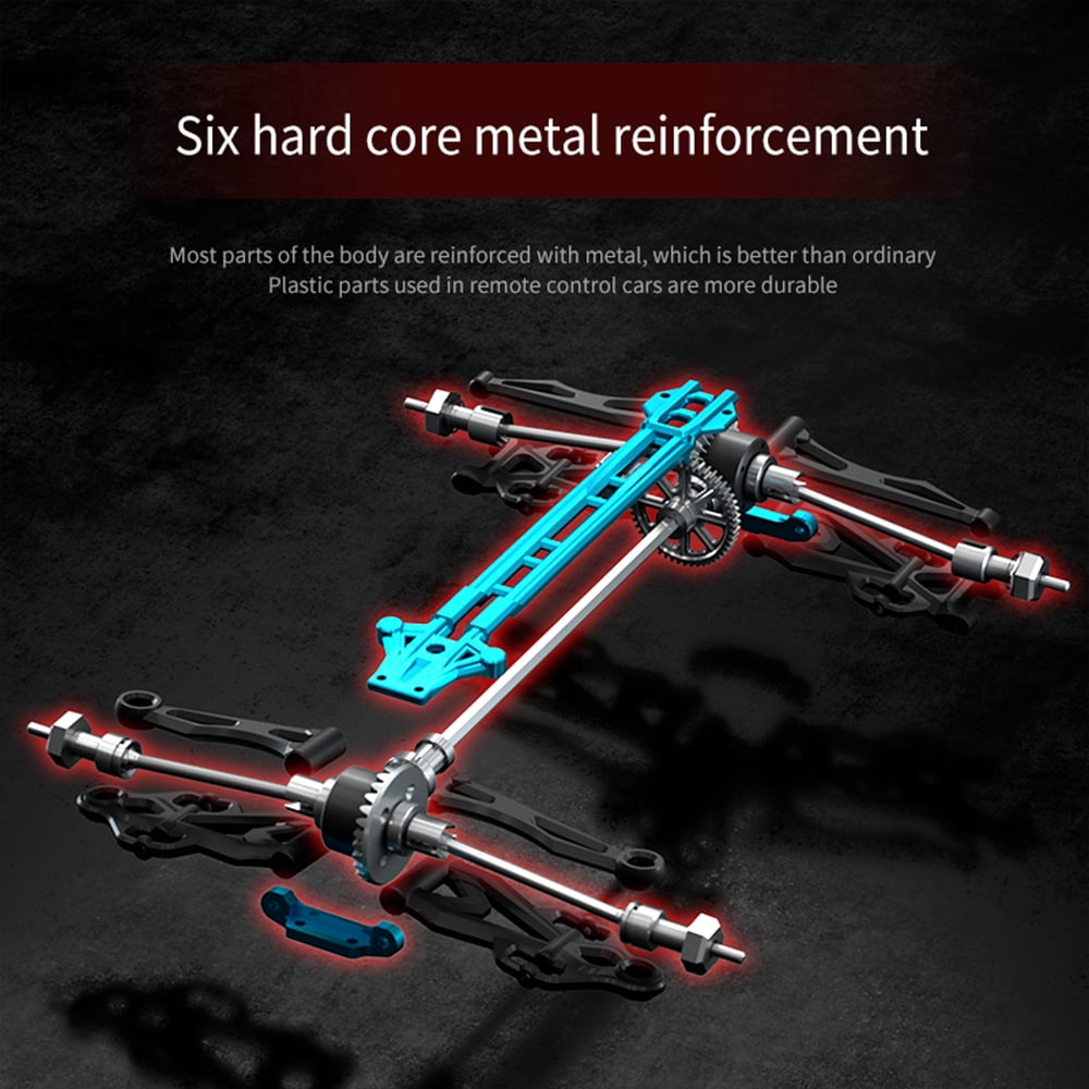 Teeggi 1/16 Fast RC Cars for Adults, Max 45mph Remote Control Car, Brushless Motor Electric Off Road RC Truck, 4WD High Speed Drift RC Car with 3 Lipo Batteries