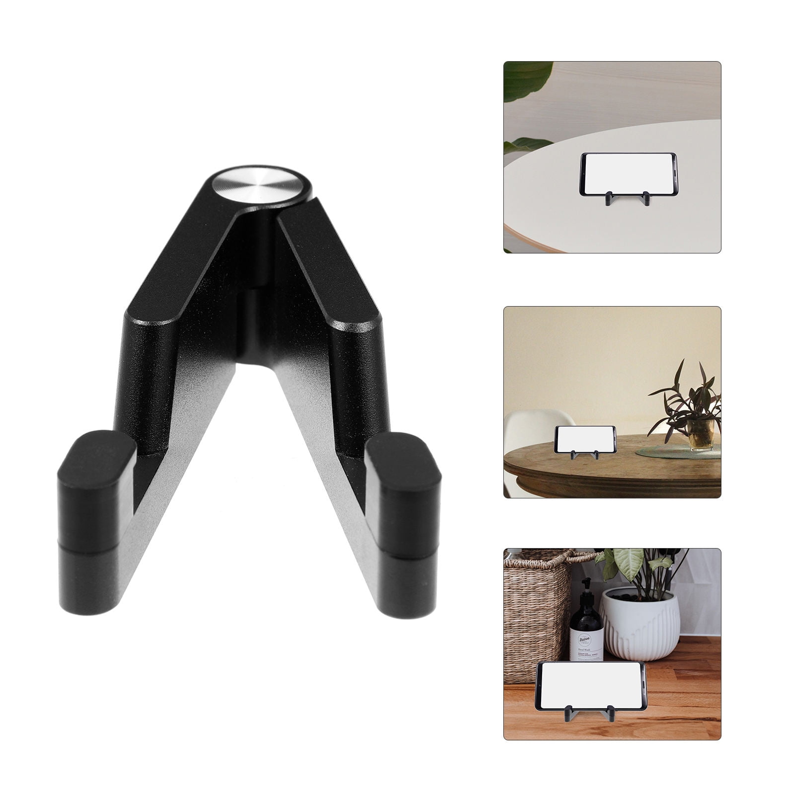 UPOUART Mobile Phone Stand Black Portable Aluminium Alloy Holder for Tablet and Phone