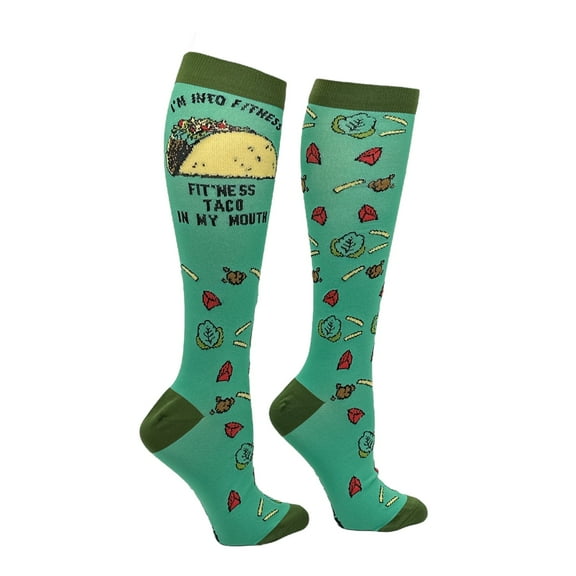 Unisex Im Into Fitness Taco In My Mouth Funny Compression Socks for Women and Men