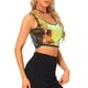 thumbnail image 4 of INSPIRAR CHIC Top Corto de Lentejuelas Metálicas para Mujeres, Brillante y Sin Mangas, Top de Fiesta y Club, XL Dorado Verde, 4 of 6