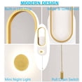 thumbnail image 4 of Claxy White and Gold LED Wall Sconce with Pull Chain Switch, 4 of 8