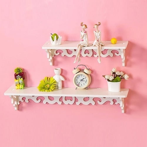 Gwong Decoración hogareña Titular de estante de pared tallado Hueco Diseño de almacenamiento Estante de pared Estante de pared Decoración de la habitación Gwong 8823141