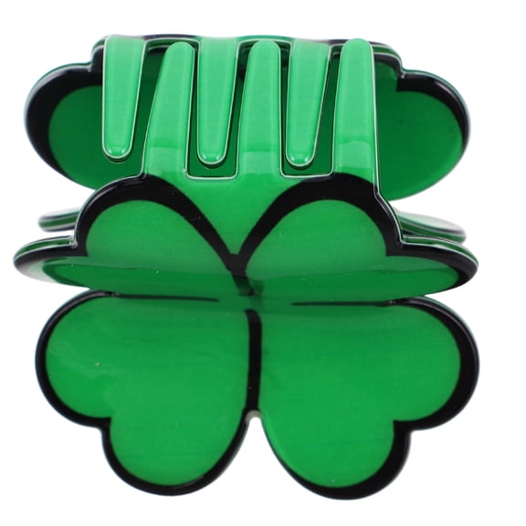 LOLIPPYY Green Shamrock Hair Clip PVC St Patricks Day Hair Ornament for Party and Everyday Wear