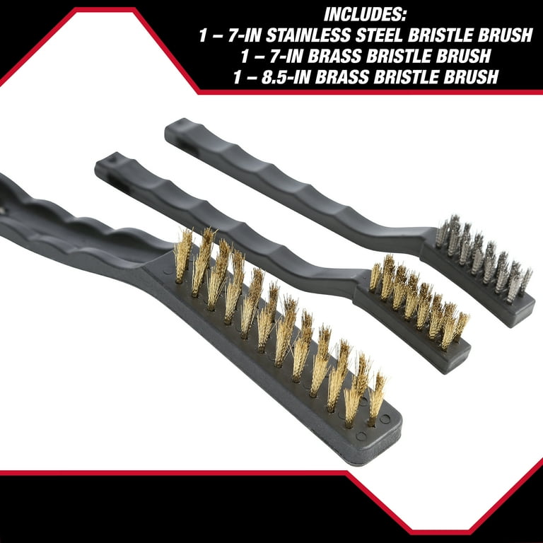 Hyper Tough 3-Piece Wire Utility Brush Set for Utility Cleaning