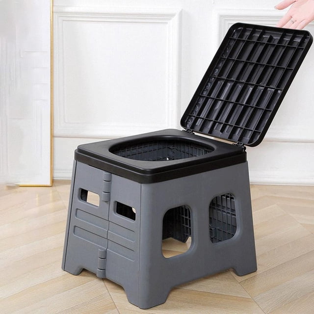 Folding Portable Toilet for Camping and Emergency Use, Sealed Odor Resistant Lid, Compact Lightweight Design 87Lbs, Instant Setup No Assembly Required