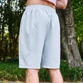 thumbnail image 5 of Hurxie Mens Basic Shorts with Pockets Basketball Gym Workout Plain Uniform PE Shorts White,M, 5 of 6