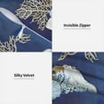 thumbnail image 4 of Indigo Coral Seashells Whelks Set of 2 18X18 Inch Throw Pillow Covers Ocean Marine Reef Aquatic Plant Oil Nautical Pillow Cases Designer Deco Home for Living Room Bedroom Sofa Office Coffee, 4 of 6