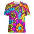 thumbnail image 5 of Nostalgic Vintage Floral Women's Short Sleeve Tops Casual Blouses T Shirt, 5 of 6