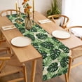 thumbnail image 3 of Palm Leaf Table Runner - 70 Inch Long, Kitchen Dining Table Runner Dresser Scarves, Tropical Plant Country Green Summer Farmhouse Decor for Coffee Tables Wedding Party Banquet, 3 of 8