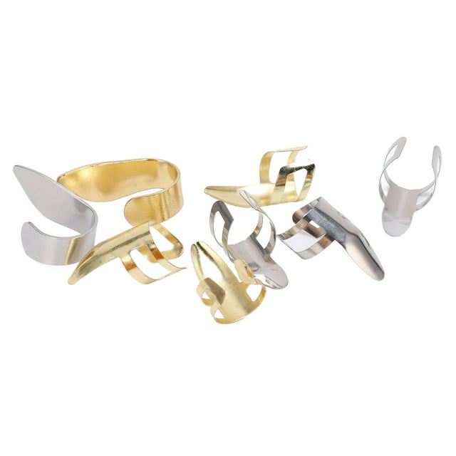 Púas para dedos de guitarra, 8 piezas de púas para dedos de metal ajustables, púas para dedos de metal para lograr más
