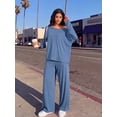thumbnail image 5 of MINTREUS Women's Pajama Set Long Sleeve Sleepwear Set Soft Two Piece Matching Set with Pockets, 5 of 6