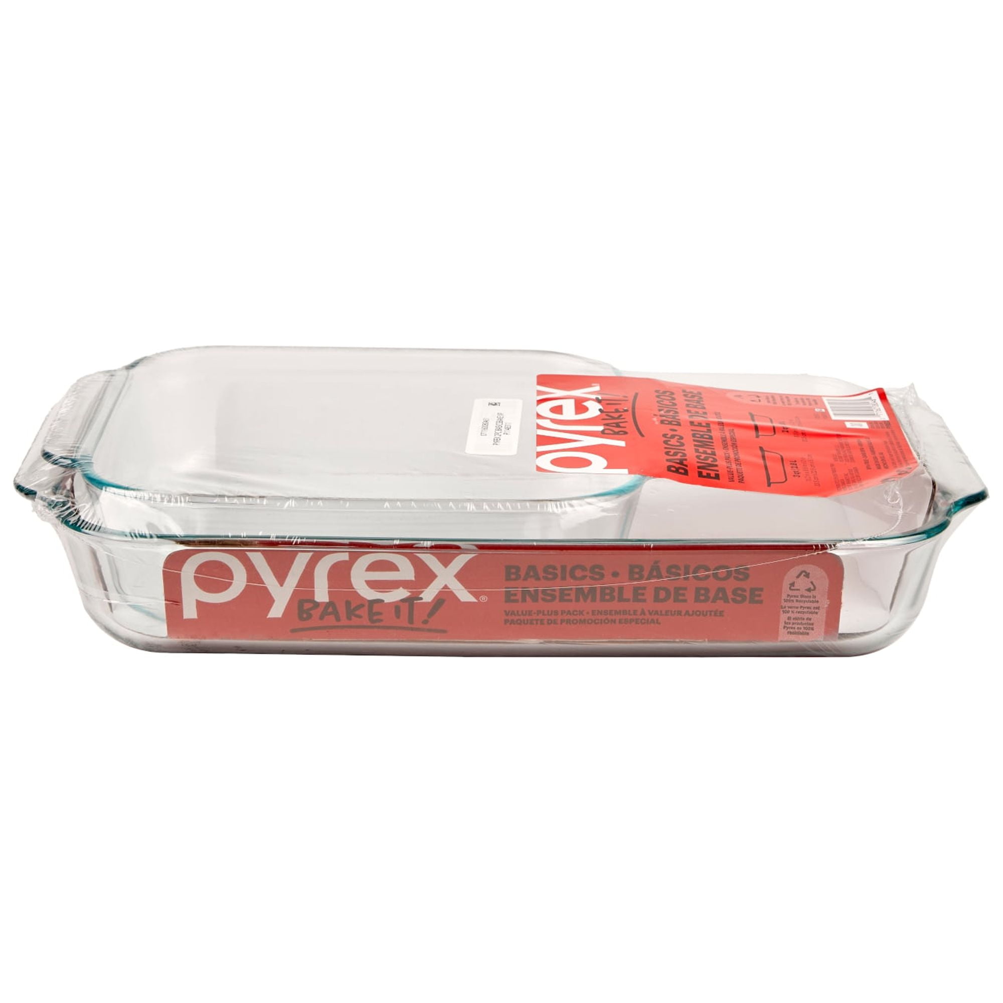 Pyrex Basics 8 Cuadrado con tapa roja (2 PACK)