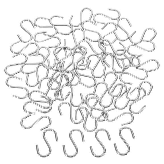 MLINS 50pcs Mini S Hooks Connectors Small Metal S Shaped Wire Hooks Christmas Ornament Hangers for DIY Crafts Hanging Jewelry, Keychain and Tags