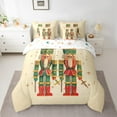 thumbnail image 2 of Manfei Vintage Nutcracker Twin Bedding Sets 7 Pieces, Gold Stars Snowflakes Bedding Comforter Set, Merry Xmas Sheet Sets, Lightweight Room Decor, 2 of 8