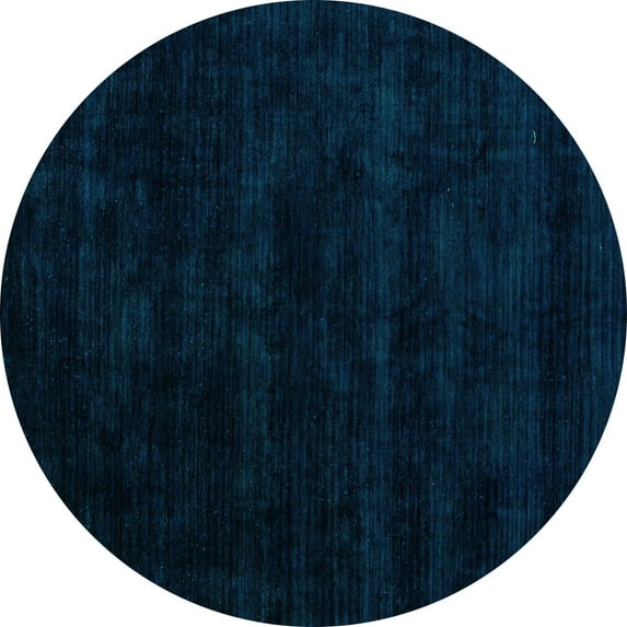 Ahgly Company Indoor Round Abstract Turquoise Blue Modern Area Rugs, 6' Round